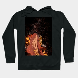 Magical Lady 4, Brown Figure Illustration Hoodie